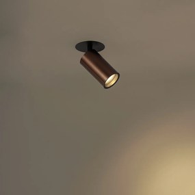 Модерен вграден прожектор тъмен бронз GU10 50mm IP44 - Chels