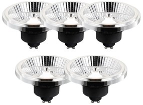 Комплект от 5 GU10 3-степенно димируеми по Келвин LED крушки AR111 10W 800 lm 2700 - 3700K