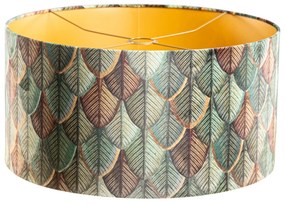 Кадифена абажура с дизайн на листа и златно покритие 50/50/25