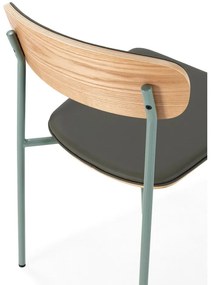 Тъмнозелени тапицирани трапезни столове в комплект за подреждане 2 бр. Saula – Marckeric