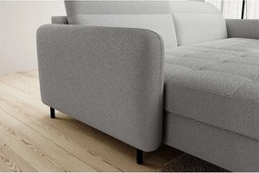 Сив разтегателен ъглов диван с място за съхранение от букле (ляв ъгъл) Gomsi – ELTAP