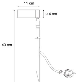 Градински LED прожектор черен 40см регулируем IP65 с кабел и щепсел - Carl