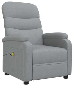 348299 vidaXL Масажен стол, светлосив, текстил