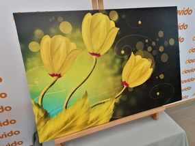 Картина на платно – Цветя от злато