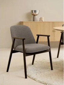 РОДЭРИЦ Кафяво Таупе (Монза 40)/рамка от лакиран опушен дъб (цвят орех) - ДЪРВЕН СТОЛ БУКЛЕ ЗА ВСЕКИДНЕВНА ТРАПЕЗАРИЯ КУХНЯ