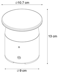 Модерна външна лампа тъмно сива 12 см вкл. LED - Bar