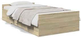 3280337 vidaXL Рамка за легло с чекмедже дъб сонома 90x200 см инженерно дърво