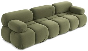 Светлозелен кадифен модулен диван 285 cm Lokua – Makamii