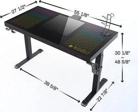 Игрално бюро - Eureka Ergonomic® ERK-GD-I55-B