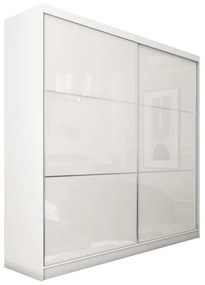 Гардероб с плъзгащи врати KUREZ, 180x216x61, бял