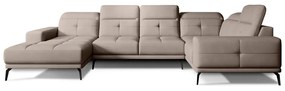 Светлокафяв кадифен ъглов диван (десен ъгъл/U форма) Neviro – ELTAP