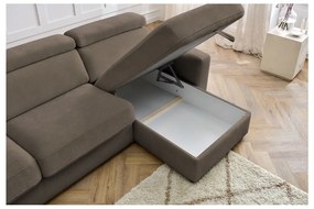 Кафяв разтегателен ъглов диван (променлив) Monaco – Bobochic Paris