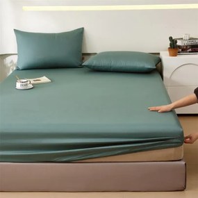 Памучен чаршаф с ластик - тъмнозелен Šírka: 200 cm | Dĺžka: 220 cm