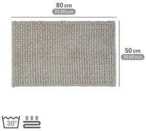 Сив текстилен килим за баня 50x80 cm Ecoli – Wenko