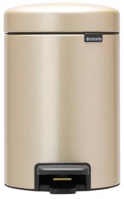 Кош за боклук с педал Brabantia NewIcon 1003195, 3 л, Плавно затваряне, Противоплъзгаща основа, Златен металик