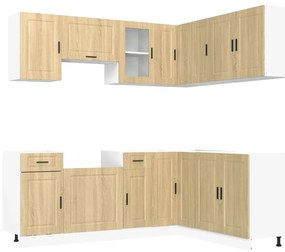 3314964 vidaXL Комплект кухненски шкафове от 11 части Porto, инженерно дърво