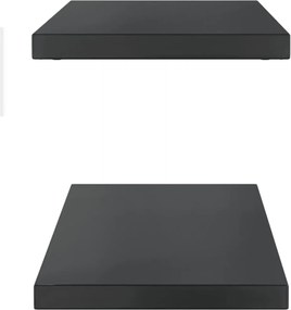 Стенни рафтове 2 бр 100x30x3 см черни неръждаема стомана