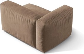 Светлокафяв кадифен модул за диван (ляв ъгъл) Martina – Micadoni