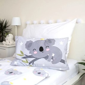 Сиво памучно детско спално бельо за детско креватче 100x135 cm Koala "Sweet Dreams" – Jerry Fabrics