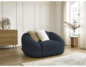 Тъмносиньо кресло от букле Tina – Bobochic Paris