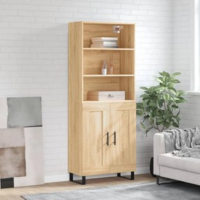 3189984 vidaXL Висок шкаф, дъб сонома, 69,5x34x180 см, инженерно дърво