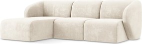 Бежов шенилов ъглов диван (ляв ъгъл) Lani – Makamii