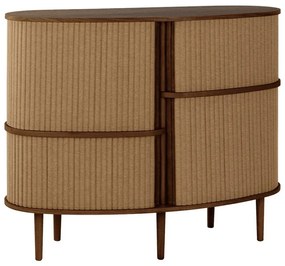 Шкафче от дъбов декор с плъзгащи се врати в кафяв и светлокафяв цвят 120x100x50 cm Audacious – UMAGE