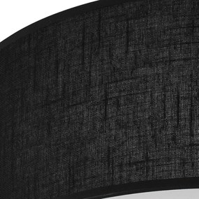 Черна лампа за таван с текстилен абажур ø 35 cm Vivian - LAMKUR