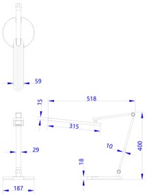 LED настолна лампа Блайн Про HM4454.01 цвят бял-сив