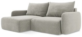 Светлосив разтегателен ъглов диван с място за съхранение (ляв ъгъл) Kalena – Makamii