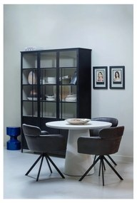 Тъмнокафяв тапициран трапезен стол с подлакътници Fenne – WOOOD