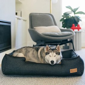 Тъмносиньо легло за куче 110x95 cm Lounge Bed Denim Medieval Blue / Dark Chocolate XL – P.L.A.Y.