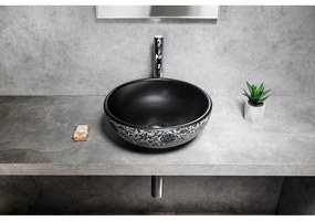 Черна керамична кръгла мивка ø 41 cm Priori – Sapho