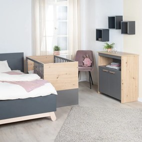 Детско креватче в сив и естествен цвят 60x120 cm Anna – Roba