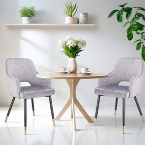 Луксозен кадифен стол за хранене BORGO Сив