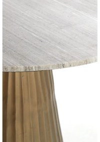 Кръгла маса за хранене в бронзов и естествен цвят с мраморен плот ø 100 cm Rianne - Light &amp; Living