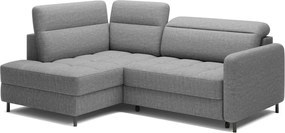 Сив кадифен разтегателен ъглов диван с място за съхранение (ляв ъгъл L форма) Barea – ELTAP