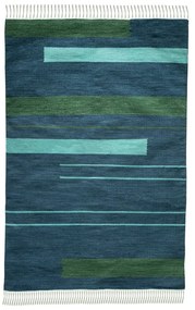 Тъмносин двустранен килим за открито, изработен от рециклирана пластмаса , 90 x 150 cm Marlin - Green Decore