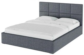 Сиво тапицирано двойно легло с място за съхранение с решетка 160x200 cm Bufo Bed - MESONICA