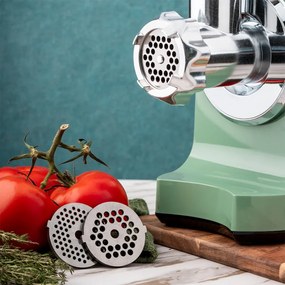 Месомелачка с приставка за домати Oliver Voltz OV51991F, 1800W, Аксесоар за колбаси, Зелен