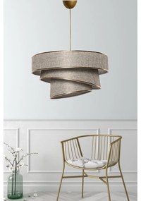 Бежово и златисто висящо осветително тяло с текстилен абажур ø 40 cm Couper – Opviq lights