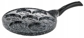 Тиган за палачинки с личица ZILNER ZL 2410, 26 см, 7 различни форми, Мраморно покритие, Черен