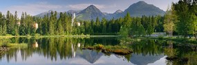 Картина на платно – Прекрасна панорама на планини до езеро