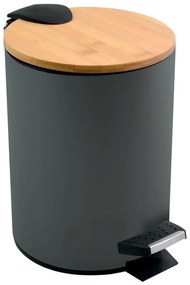 Тъмносиво стоманено кошче за боклук с педал 3 l Adonis – Spirella