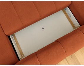 Сгъваем/с място за съхранение ъглов диван в тухлен цвят (ляв ъгъл/U форма) Fuji – Bobochic Paris