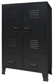 Sonata Гардероб метален, индустриален стил, 67x35x107 см, черен