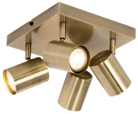 Модерна таванна лампа бронз 4-светлина регулируема правоъгълна - Jeana