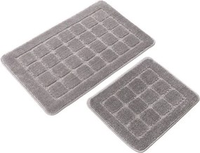 Сиви килими за баня в комплект 2 бр. 50x80 cm Kareli – Foutastic
