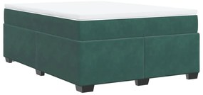3285296 vidaXL Боксспринг легло с матрак, тъмнозелено, 160x200 см, кадифе