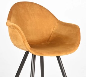 Кадифени трапезни столове в цвят горчица в комплект от 2 броя Forli - LABEL51